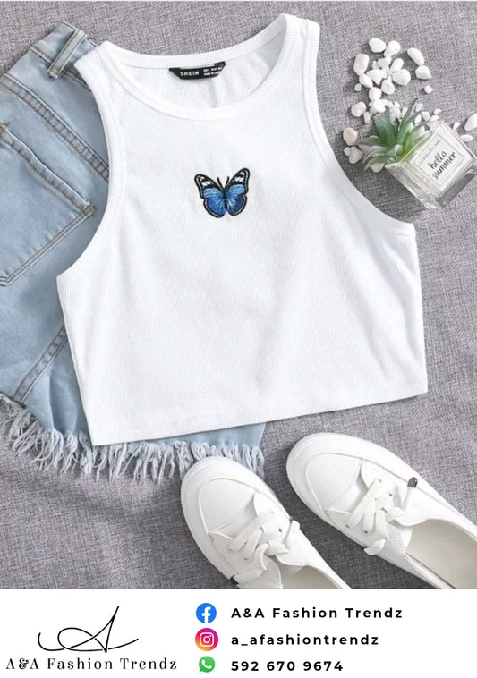 Butterfly Embroidery Tee