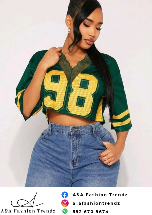 Cropped Green Number Tee