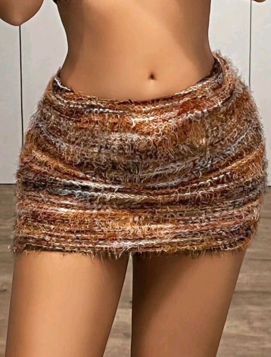 Fluffy Brown Skirt