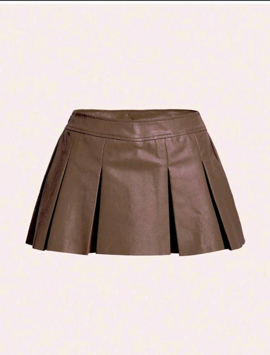 Brown Leather Skirt