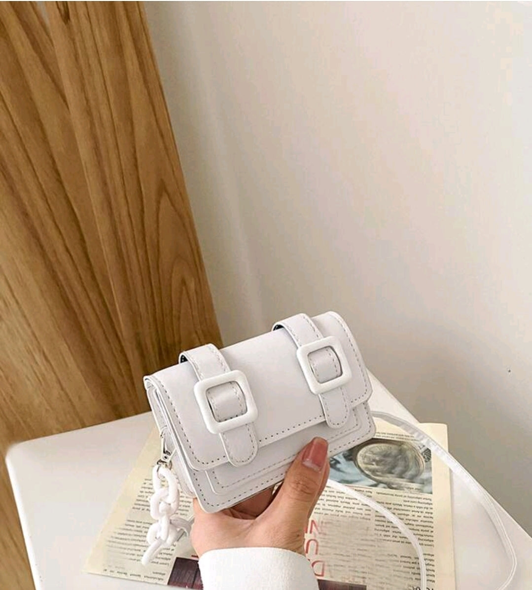White Buckle Purse