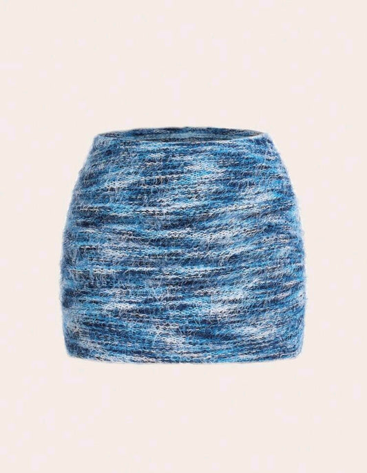 Fluffy Malliard Skirt - Blue
