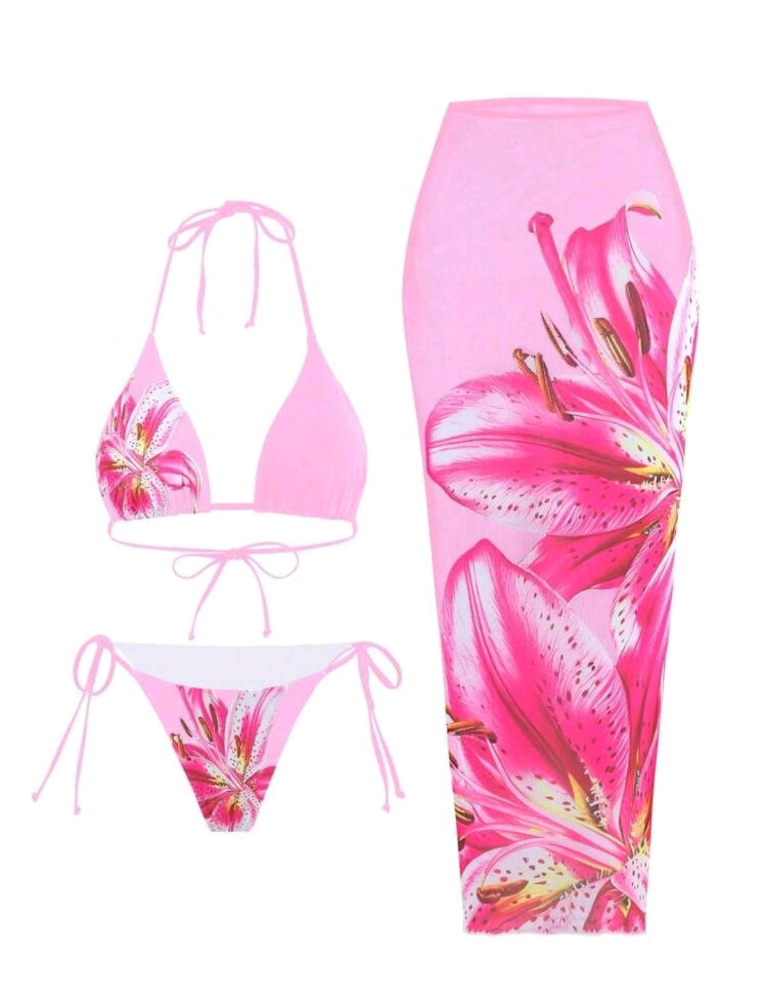 Pink Skirt Swimwear