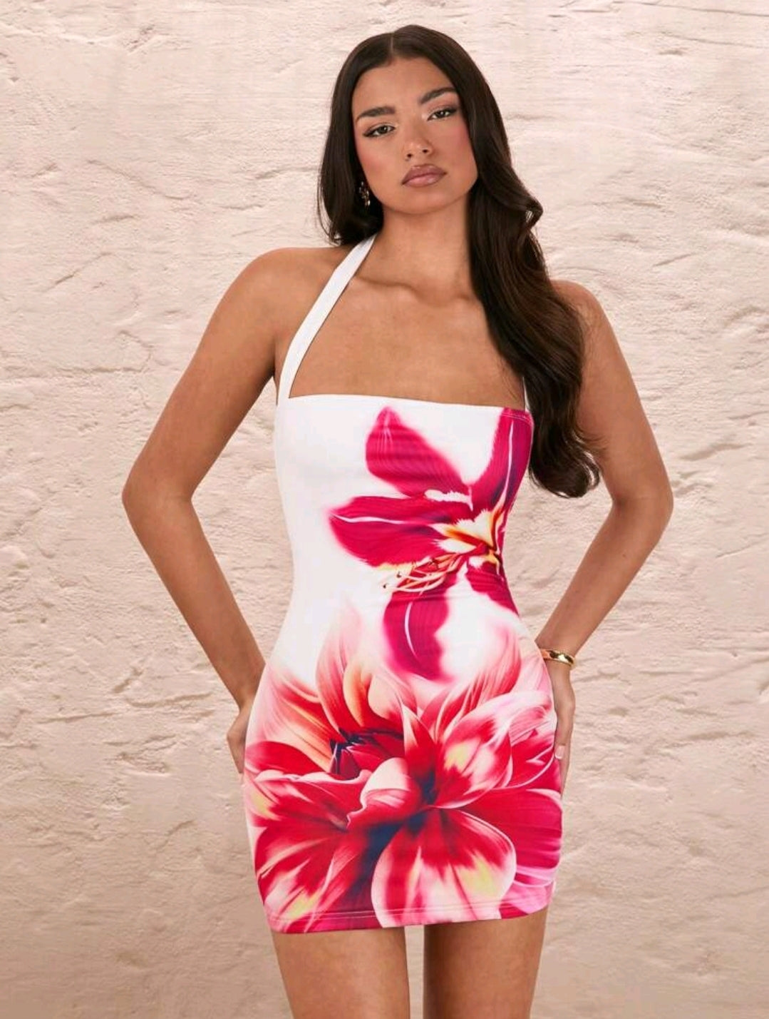 Floral Halter Neck Dress