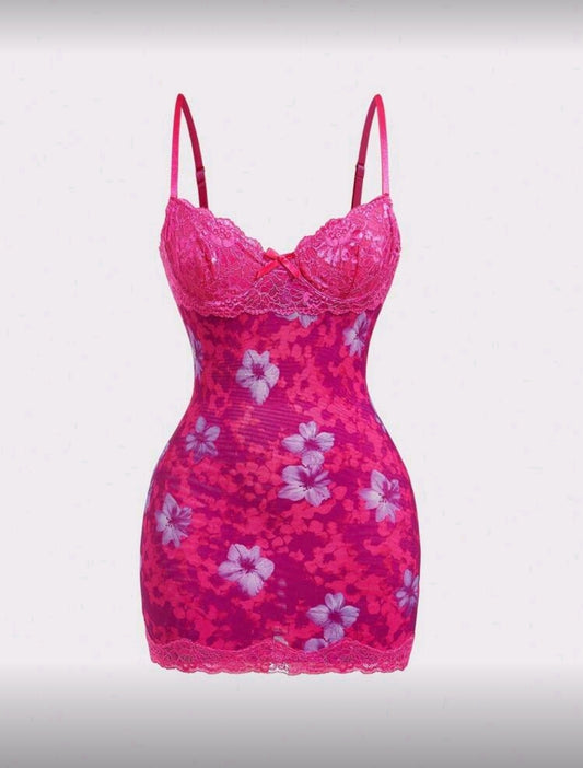 Pink Cami Floral Dress