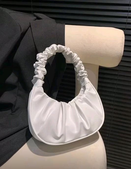 White Ruched Purse