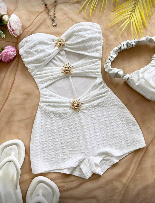 White Cutout Romper