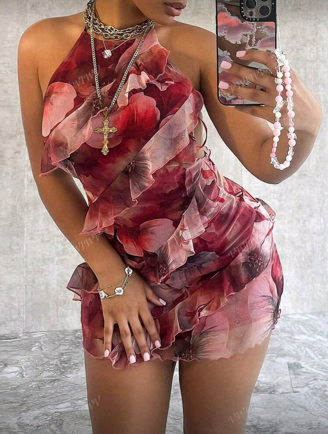 Red Floral Dress