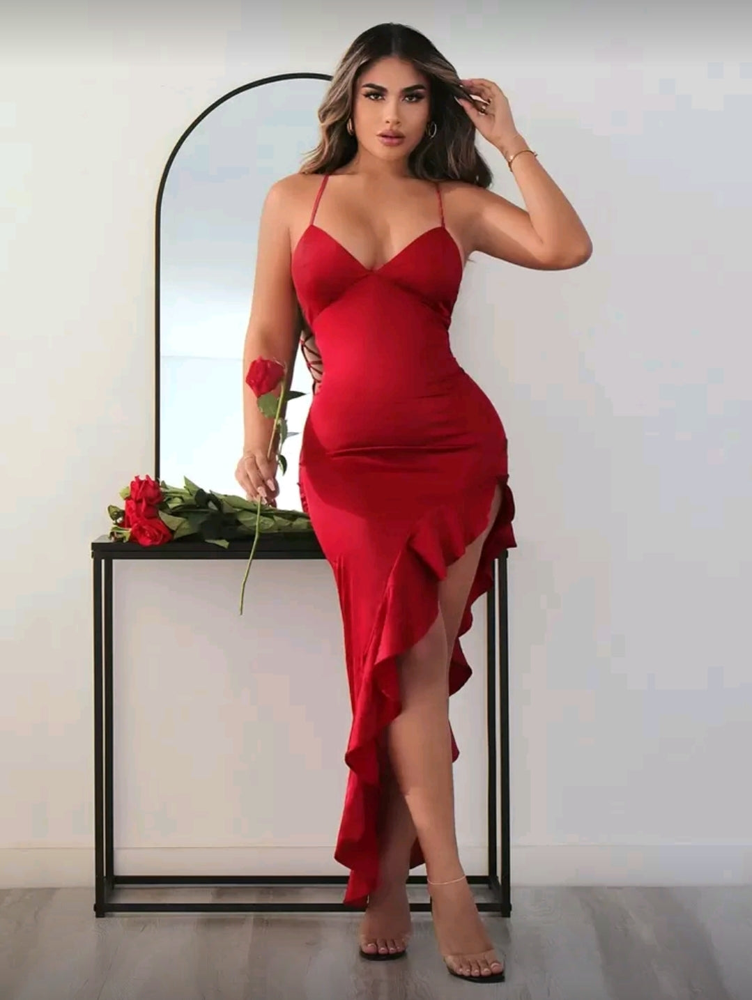 Red Ruffle Dress