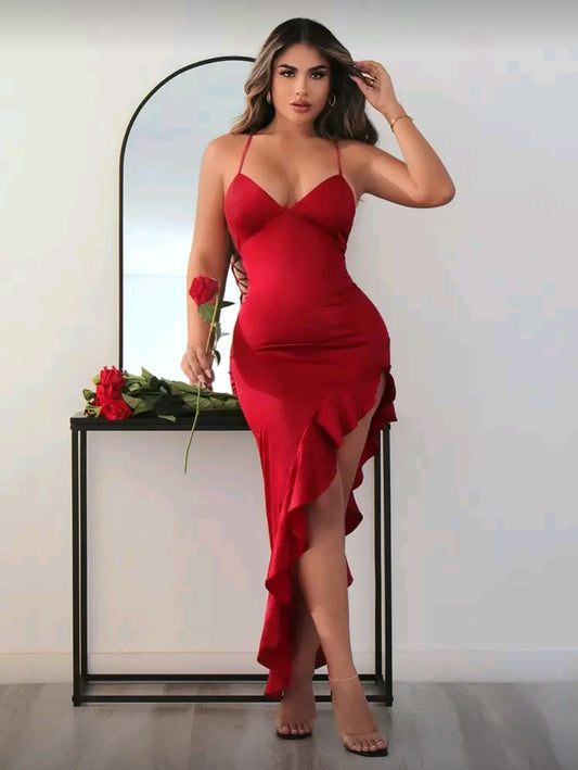 Red Ruffle Dress