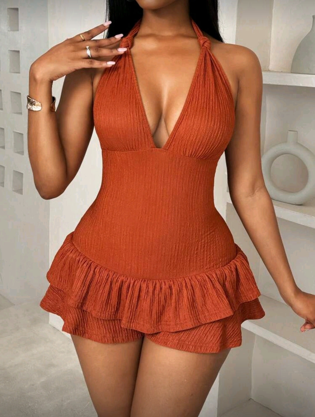 Burnt Orange Romper