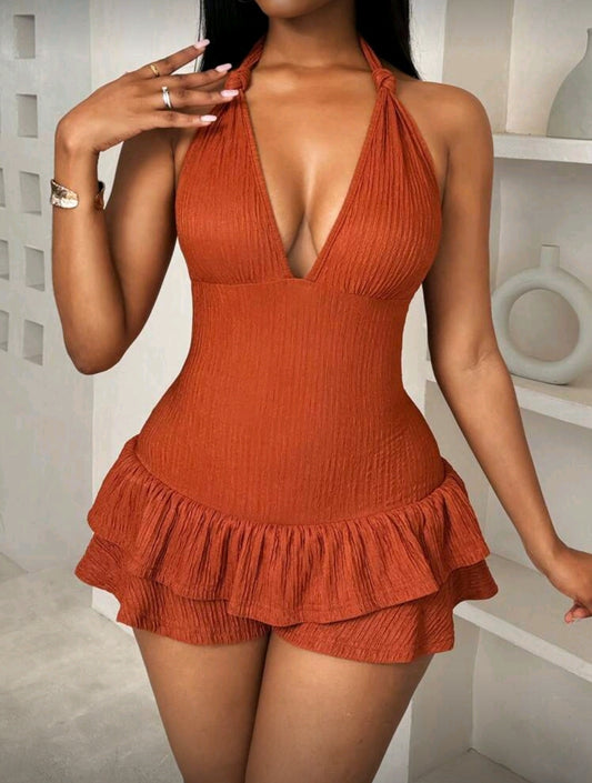 Burnt Orange Romper