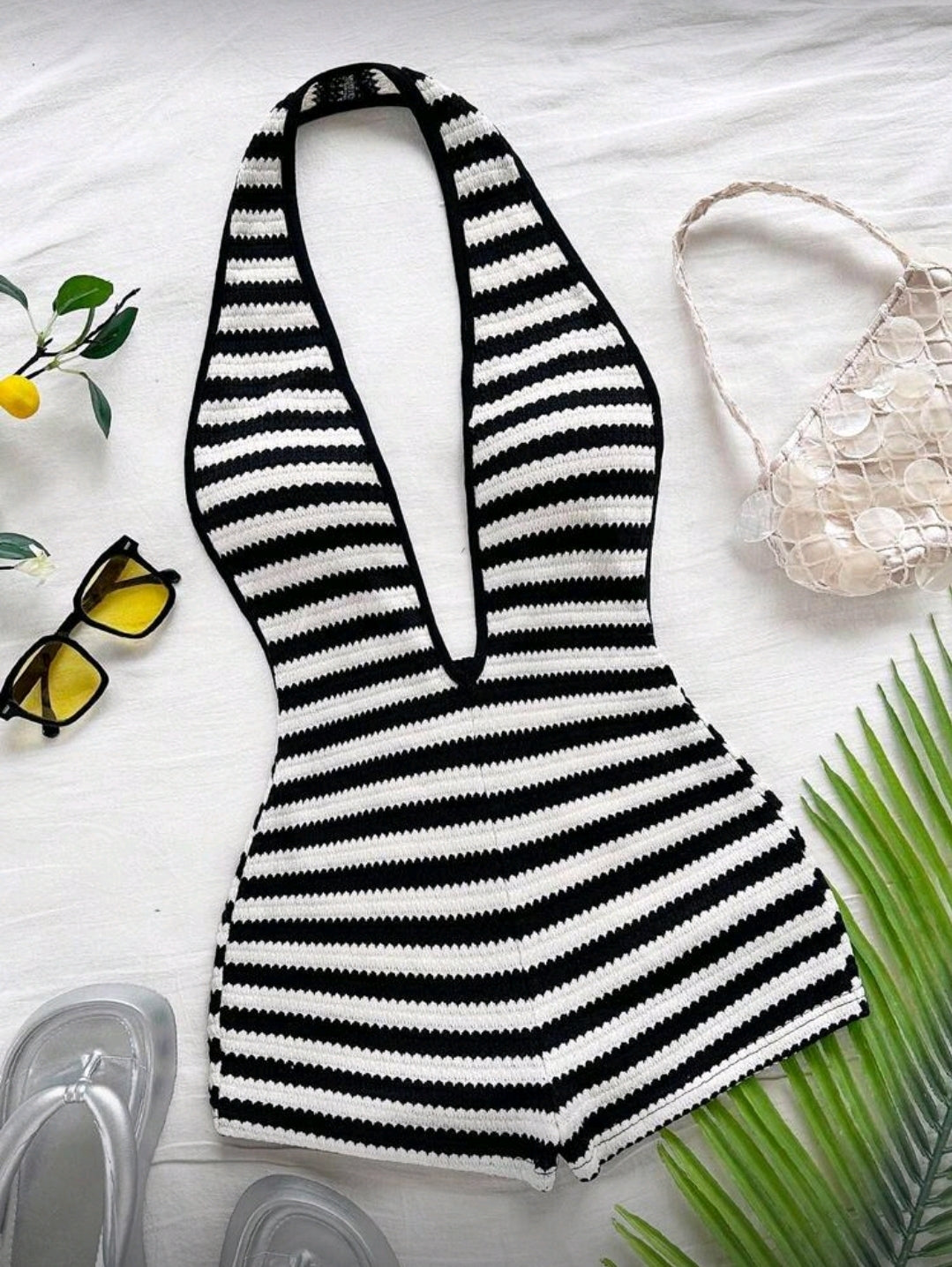 Knitted Striped Romper