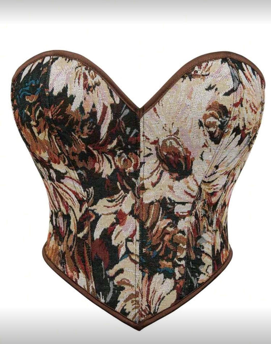 Brown Floral Corset