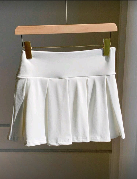 White Pleated Skirt