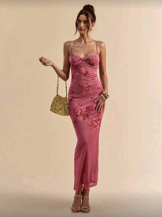 Floral Maxi Dress - Pink