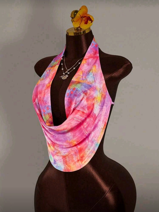 Tie Dye Cowl Top