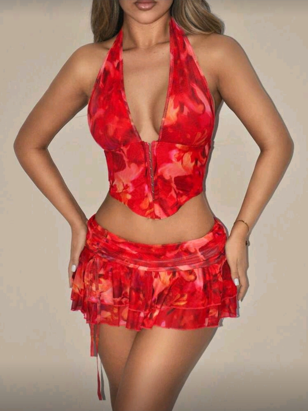 Tiedye Ruffle Two Piece