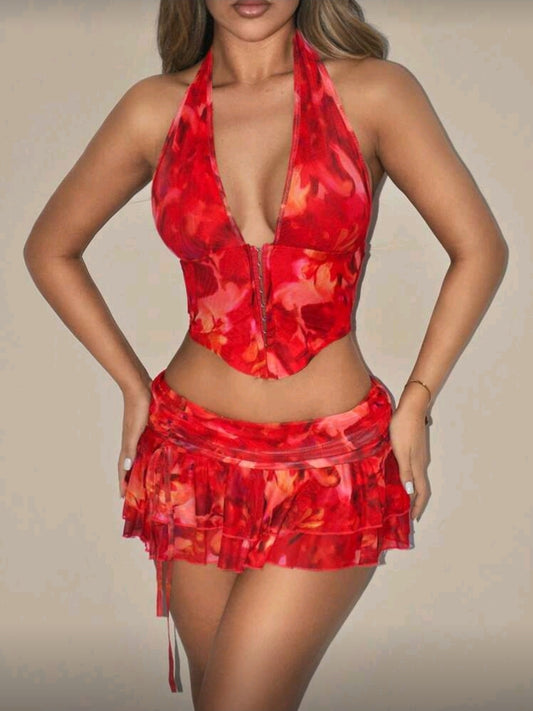 Tiedye Ruffle Two Piece