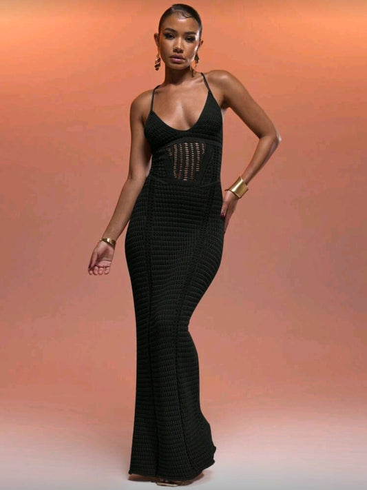Black Crochet Dress