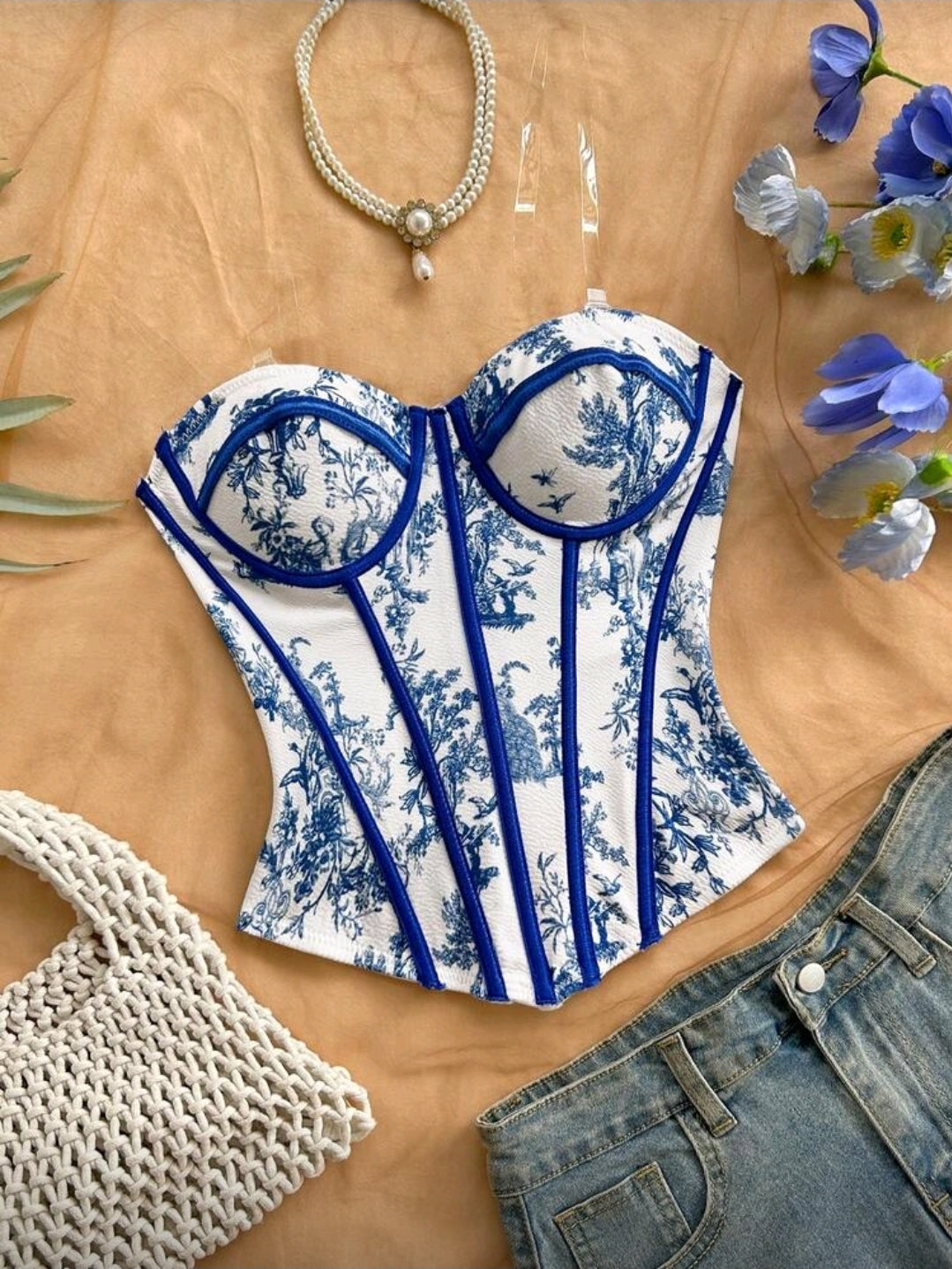 Blue Lined Corset