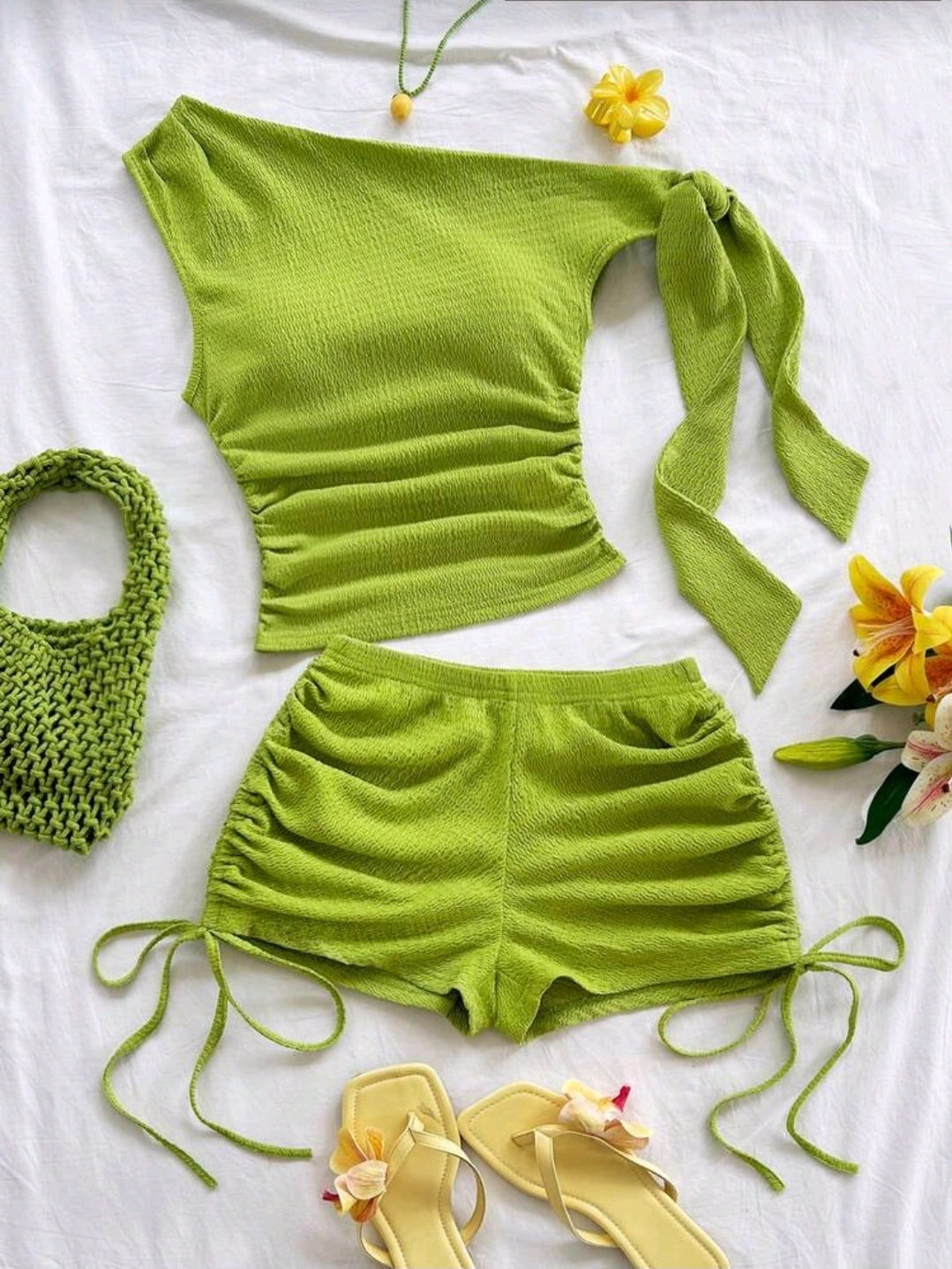 Green Ruched Set