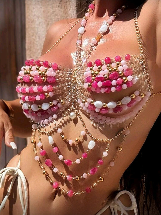 Pink Beaded Top