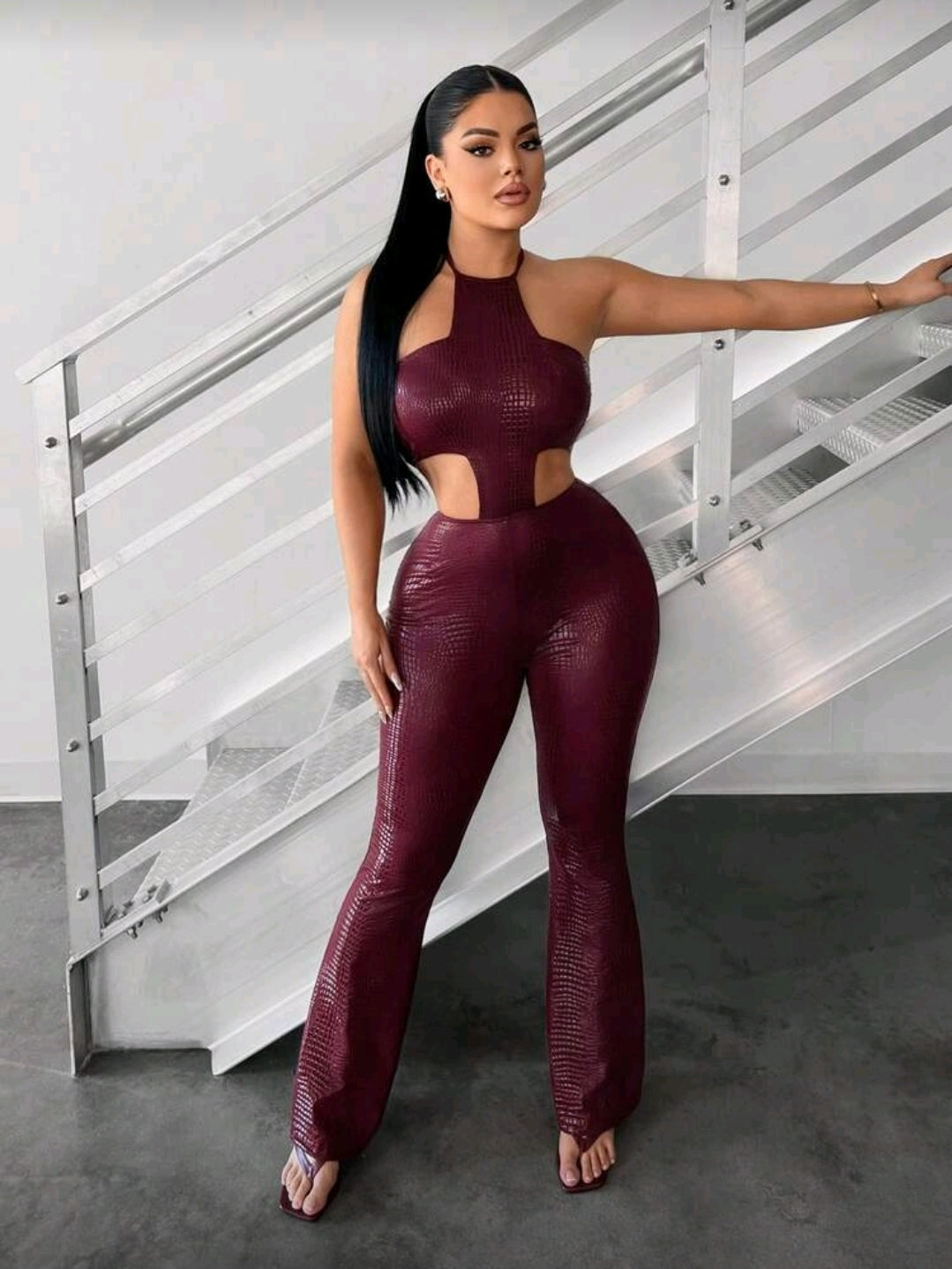 Red Leather Jumpsuit