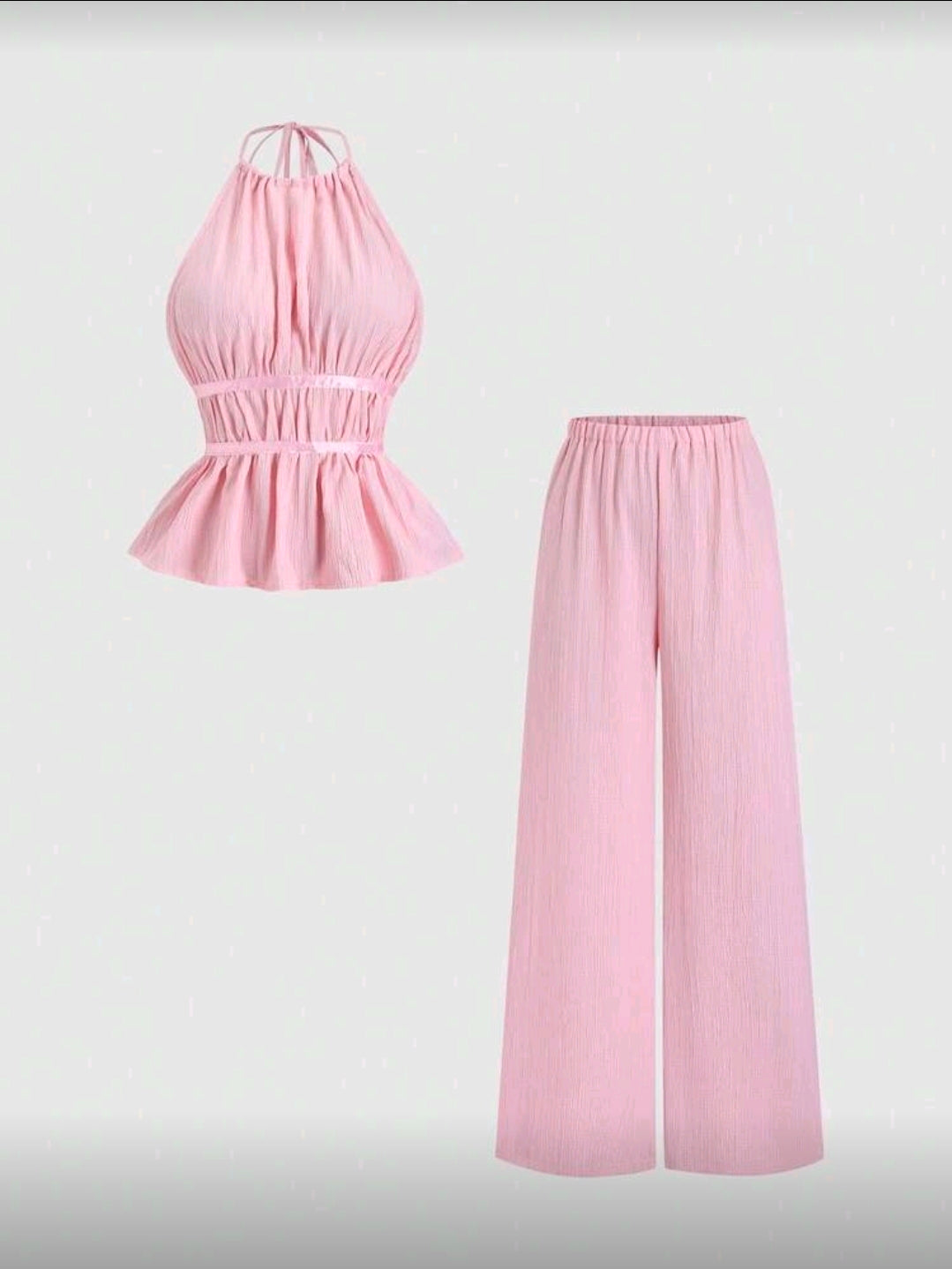 Pink Halter Two Piece Set