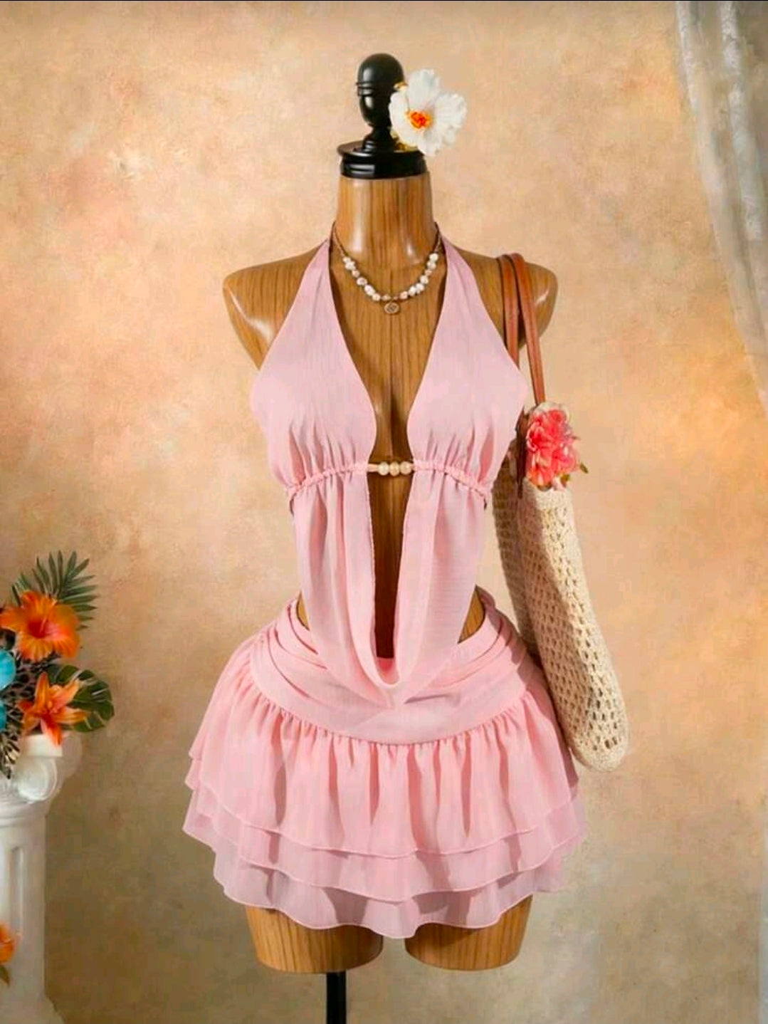 Pink Ruffle Two Piece Set