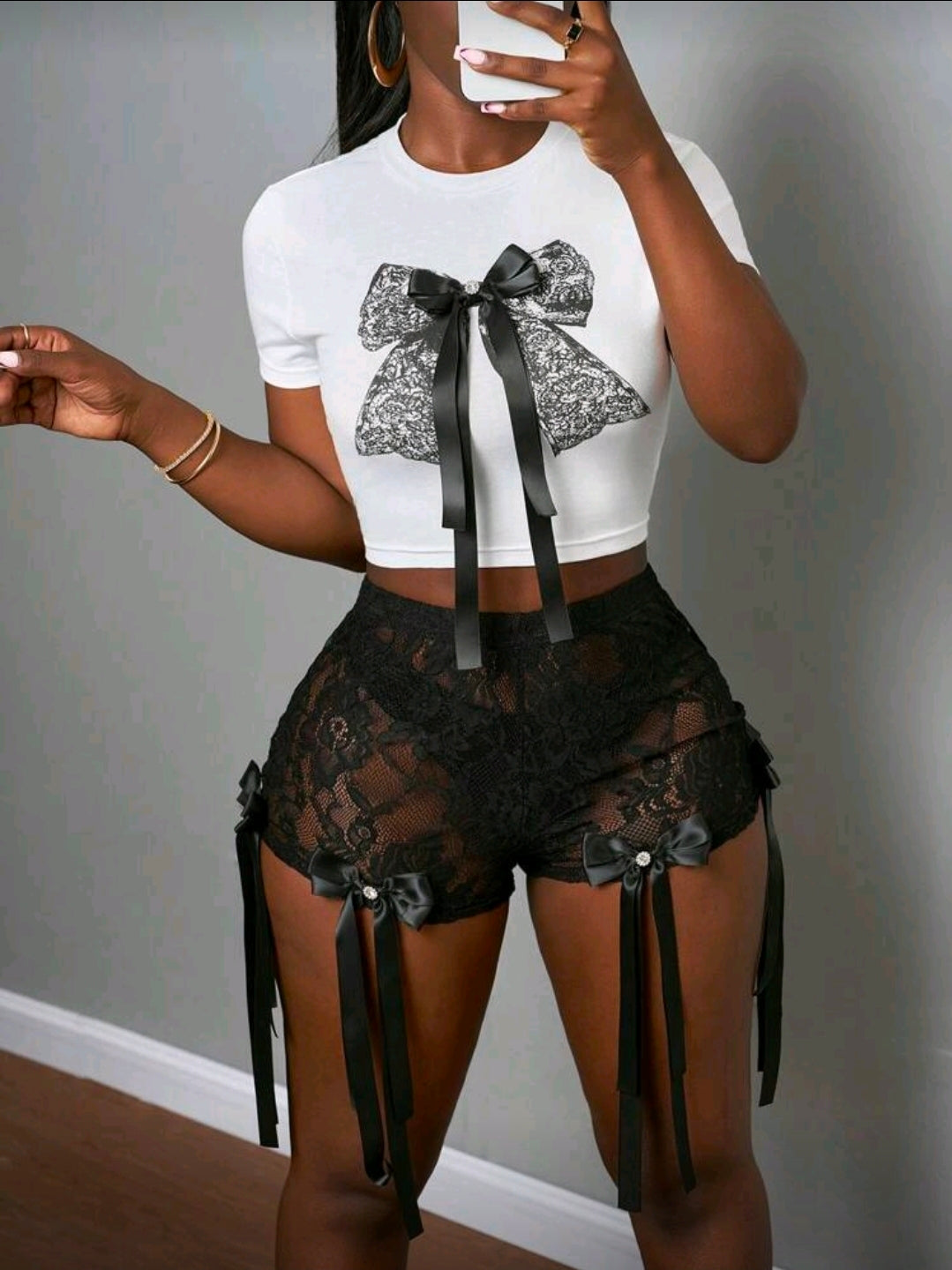 Bow Lace Two Piece
