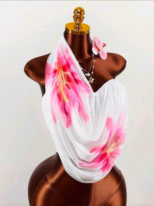 Floral Cowl Top
