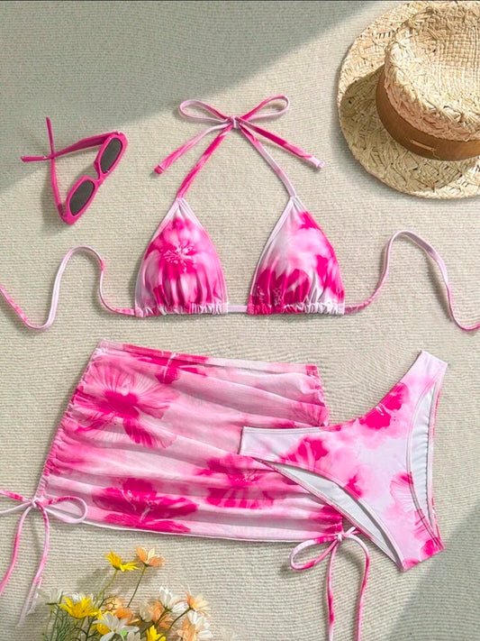 Pink Floral Swimwear