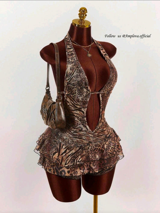 Animal Print Romper