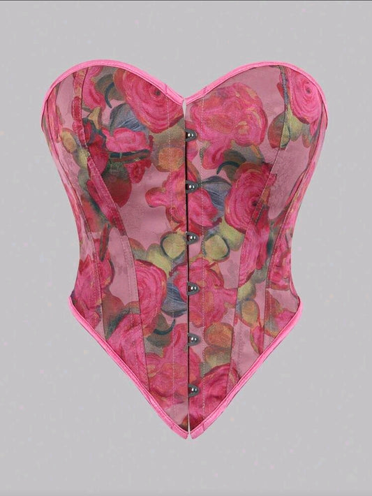 Pink Floral Corset