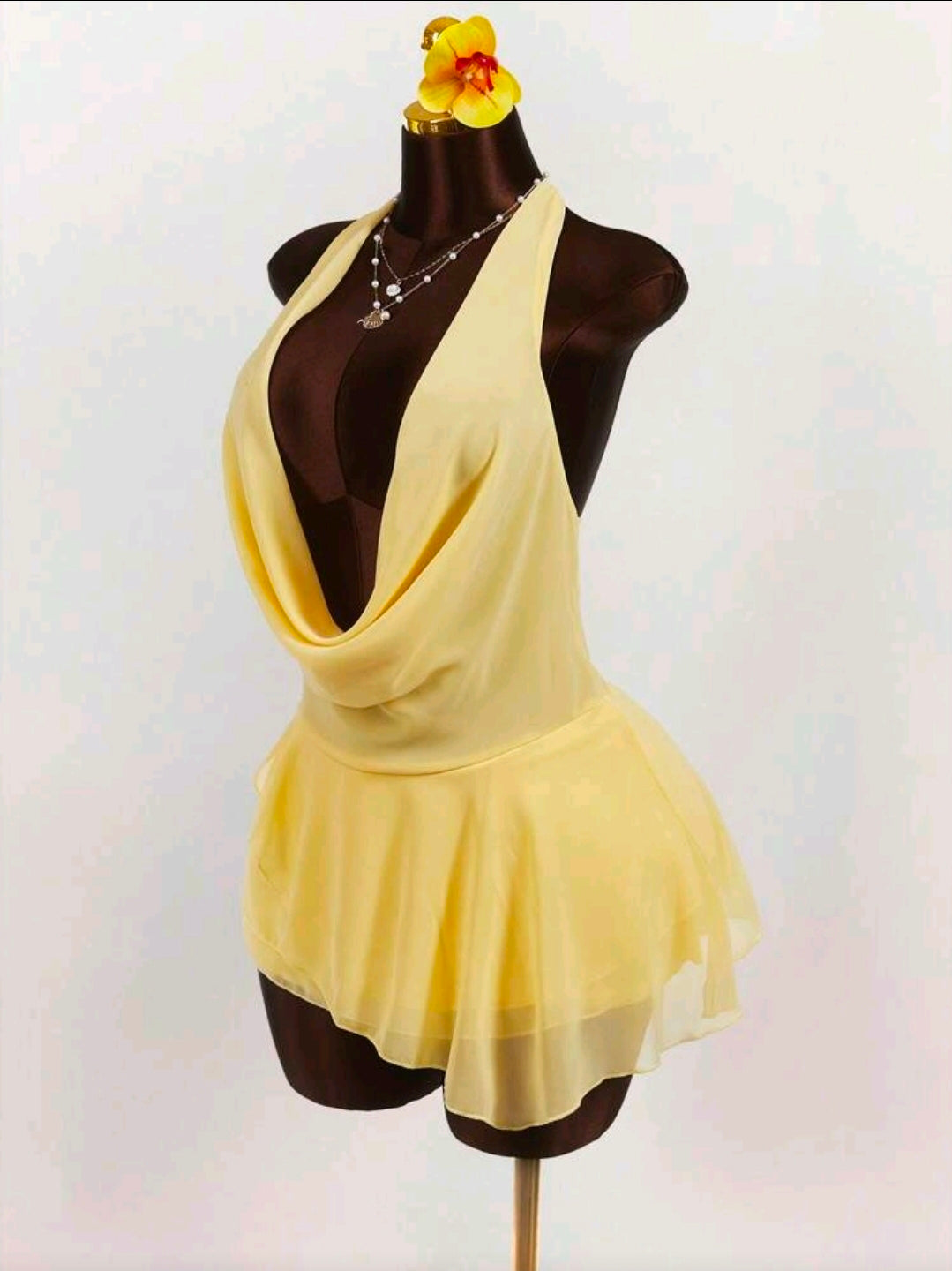 Yellow Cowl Dress