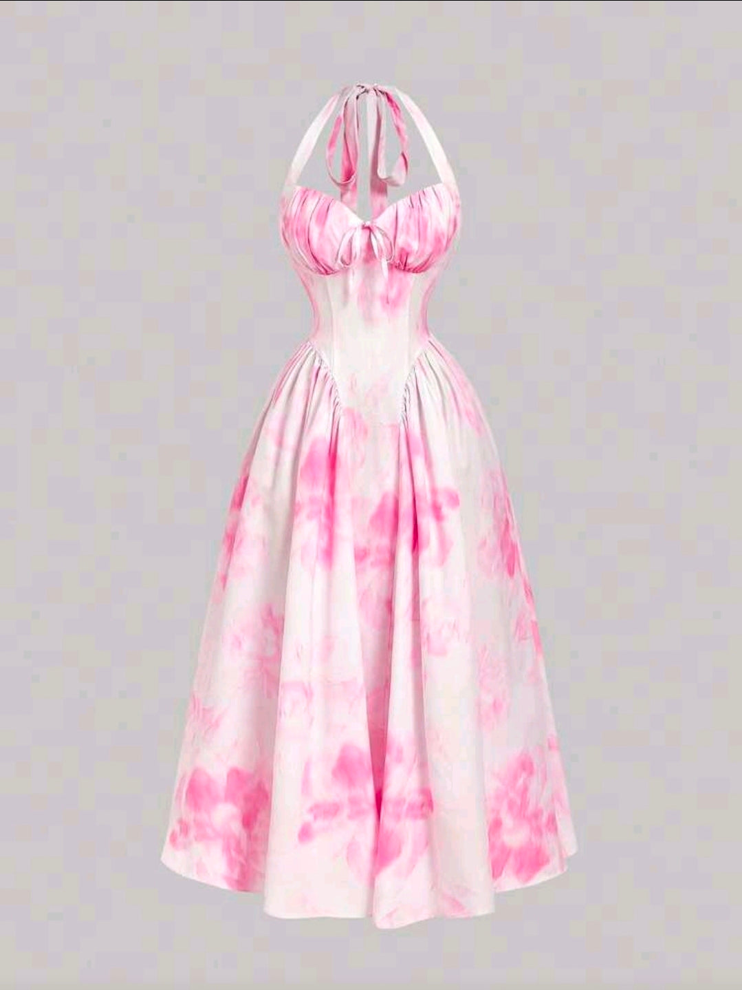 Pink Milkmaid Dress