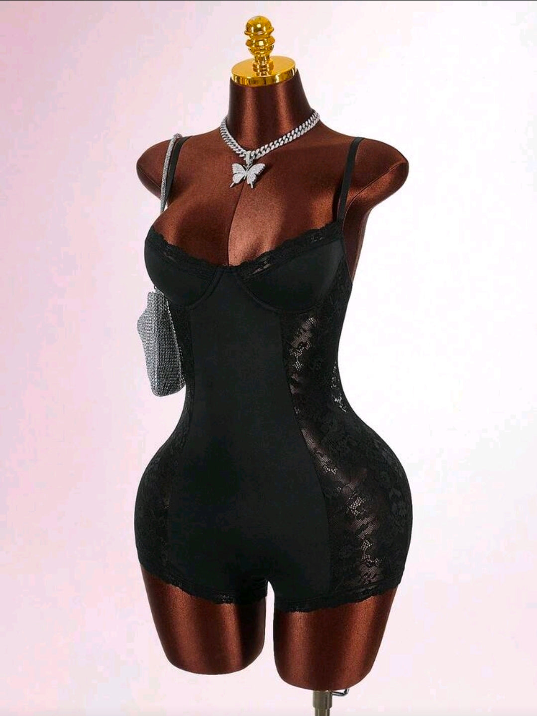 Black Lace Romper