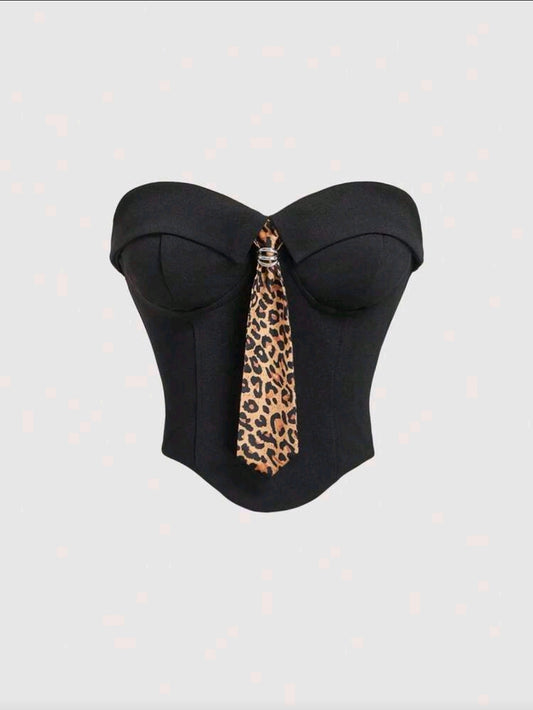Cheetah Tie Corset