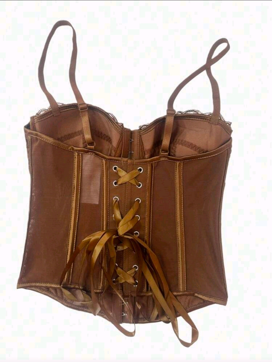 Bustier Top - Brown Lace Up