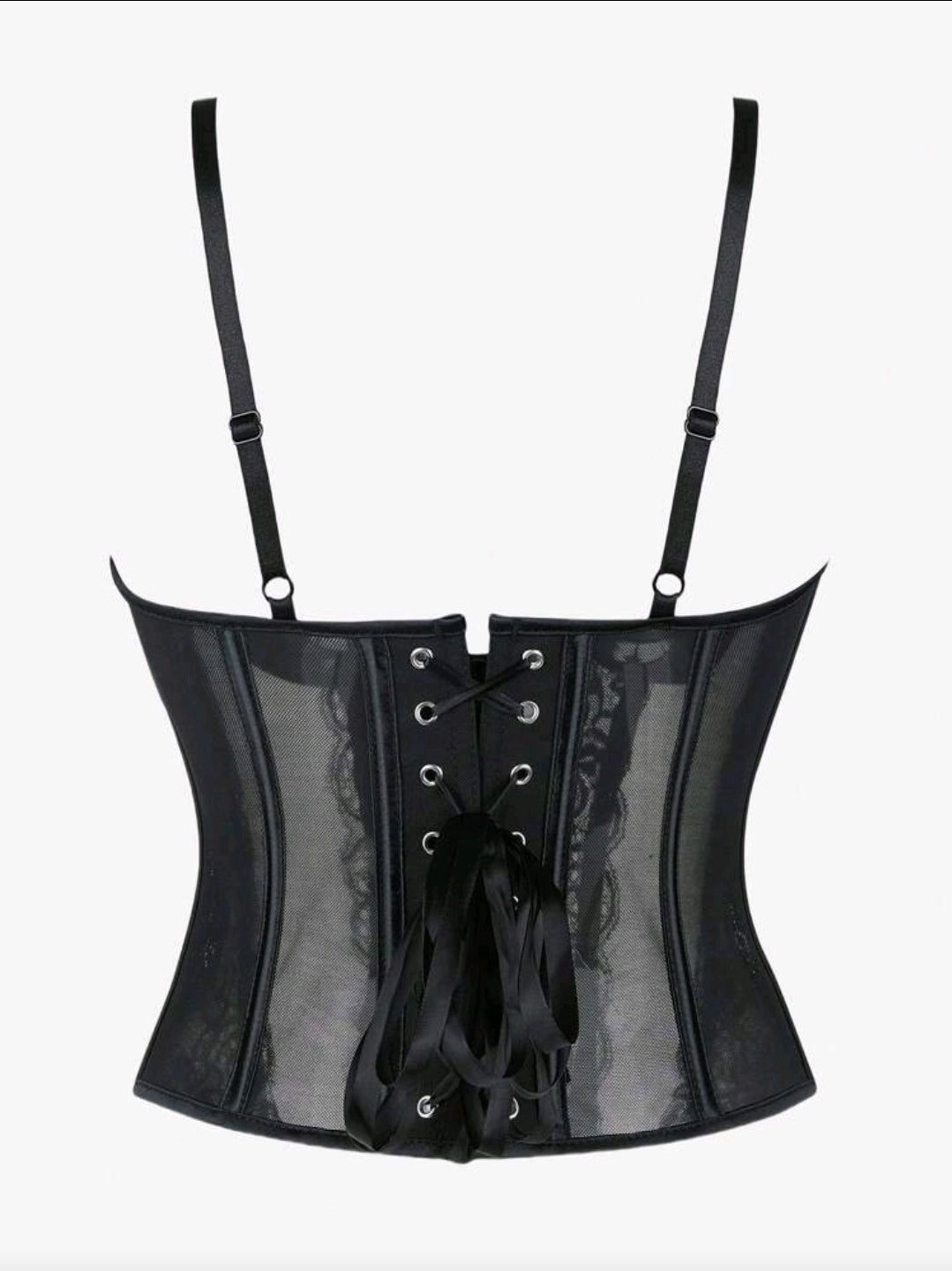 Bustier Top - Black Lace Up