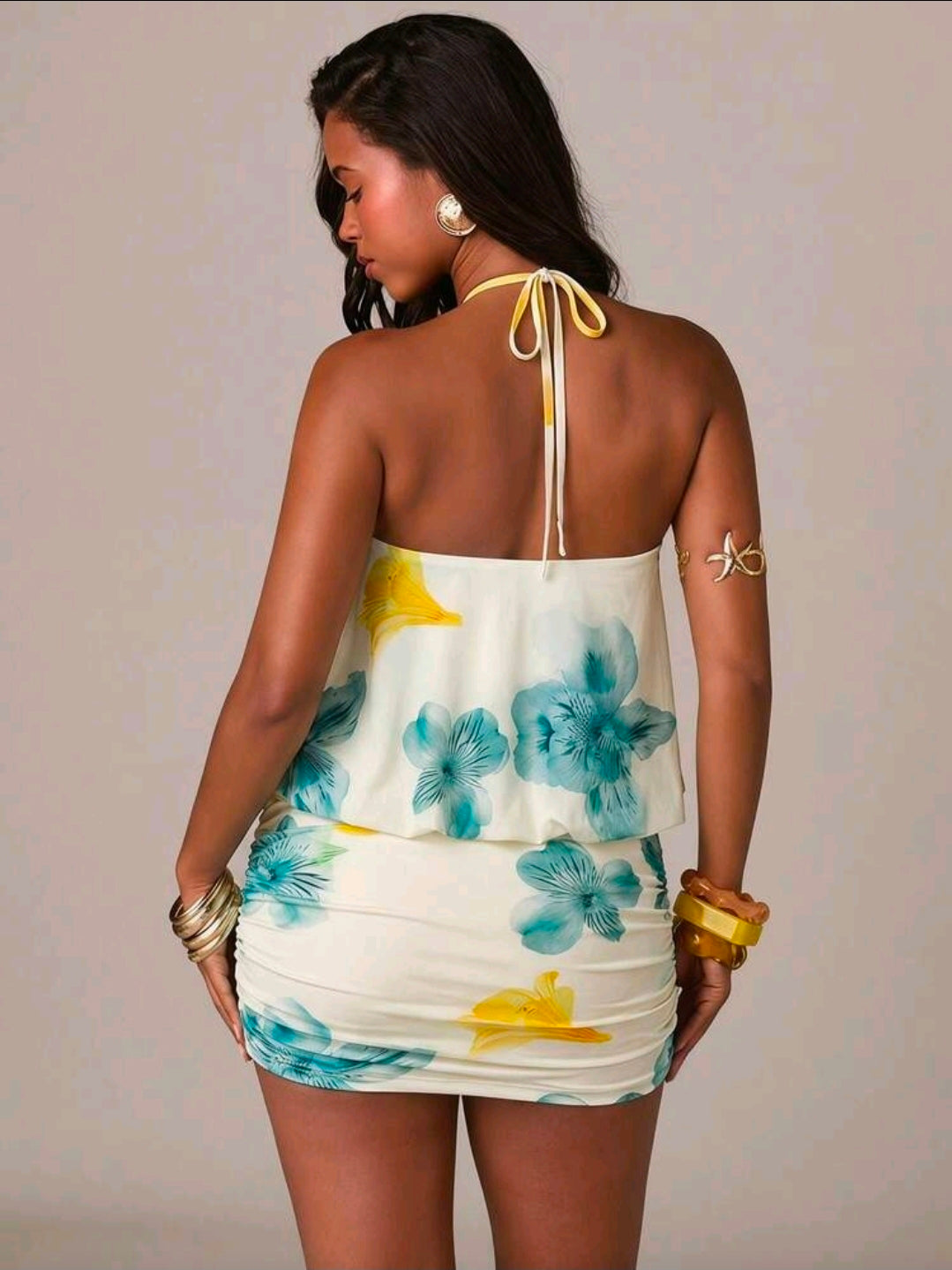 Floral Halter Mini Dress