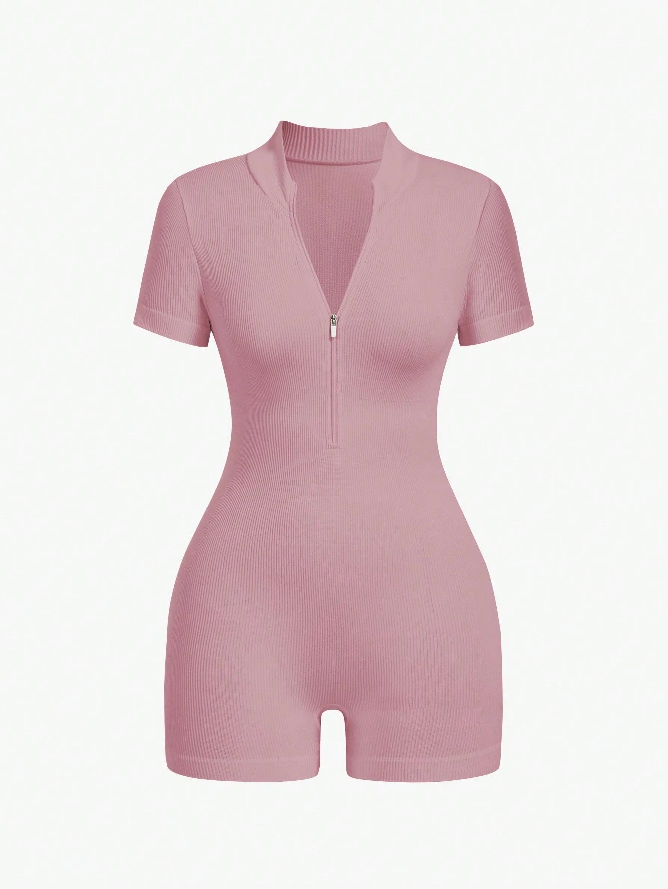 Zip-Up Romper - Pink